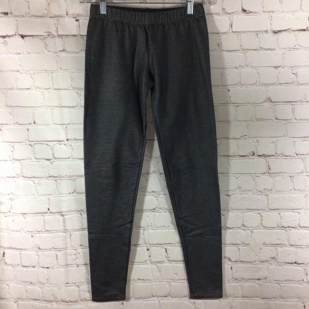 No Boundaries Gray Faux Denim Leggings